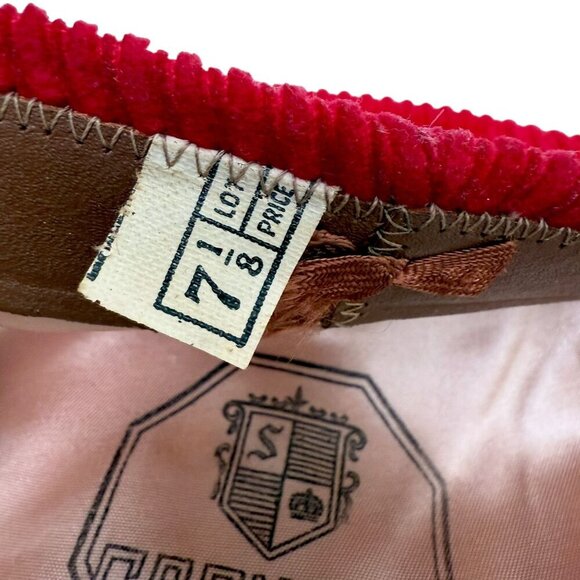 Vintage Cornell Caps Corduroy Hat Ivy League Red Newsboy 7 1/8 Rare Find! - Picture 9 of 15